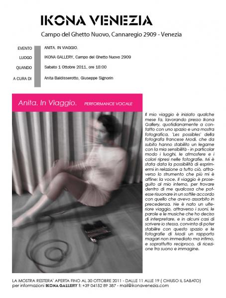 Anita. In Viaggio / performance vocale à Ikona Gallery